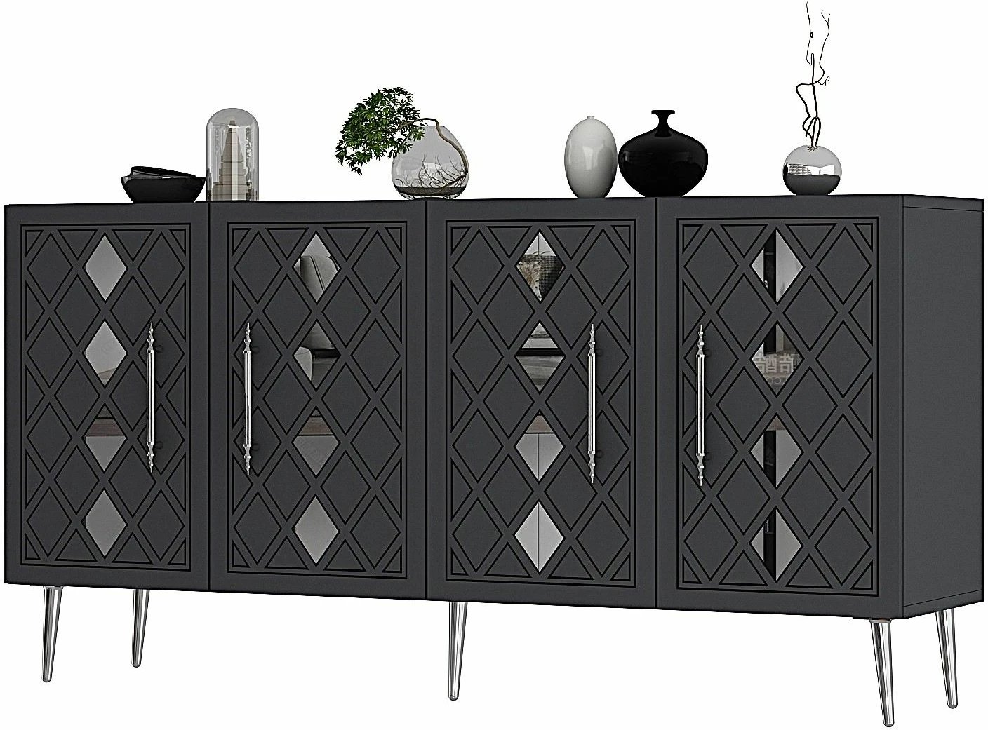 Konsol Skye Decor, Dome KB150, antracit, argjend