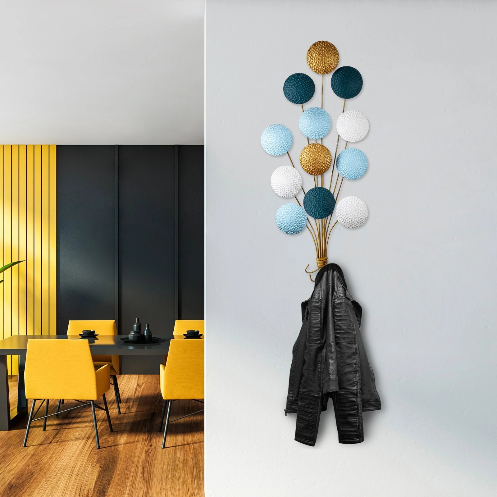 Aksesor dekorativ metalik për mur Wallity, Speckle, shumëngjyrësh, 50x100x4cm