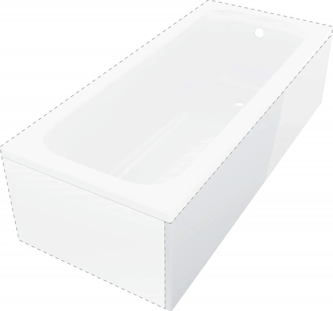 Panel vaska deante Prizma 160 cm, anë e gjatë, bardhë