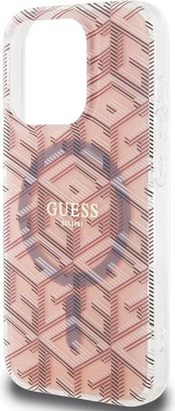 Mbështjellës Guess IML GCube MagSafe për iPhone 15 Pro, Rozë Mbështjellës Guess IML GCube MagSafe për iPhone 15 Pro, Rozë
