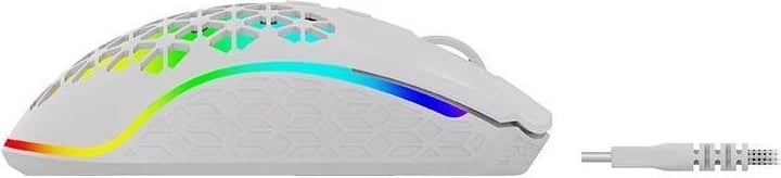 Maus ergonomik Aqirys Polaris, RGB, i bardhë