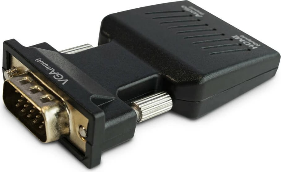Konvertues VGA në HDMI Savio CL-145, Full HD, me audio, i zi