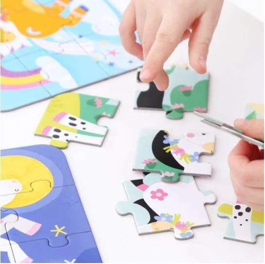 Puzzle për fëmijë CzuCzu I Arrange Ponies, 45 pjesë, 5 puzzle, shumëngjyrësh
