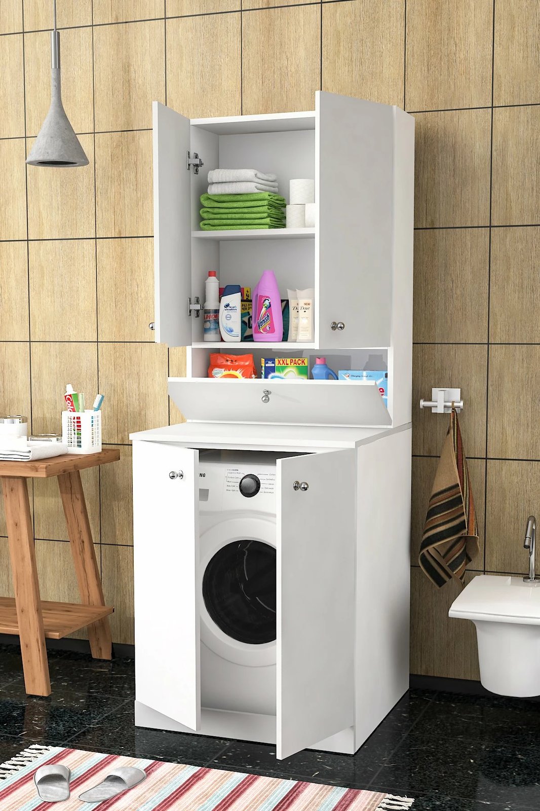 Dollap për lavatriçe Palmira, ngjyrë e bardhë