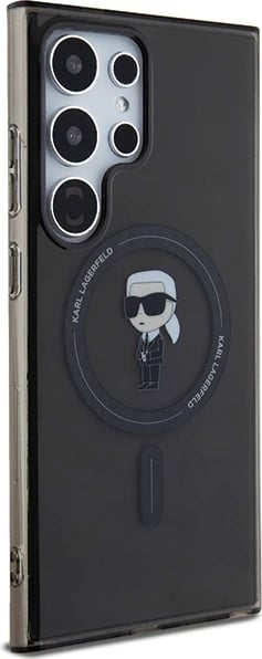 Mbështjellës Karl Lagerfeld IML Ikonik MagSafe për Samsung Galaxy S24 Ultra, i zi