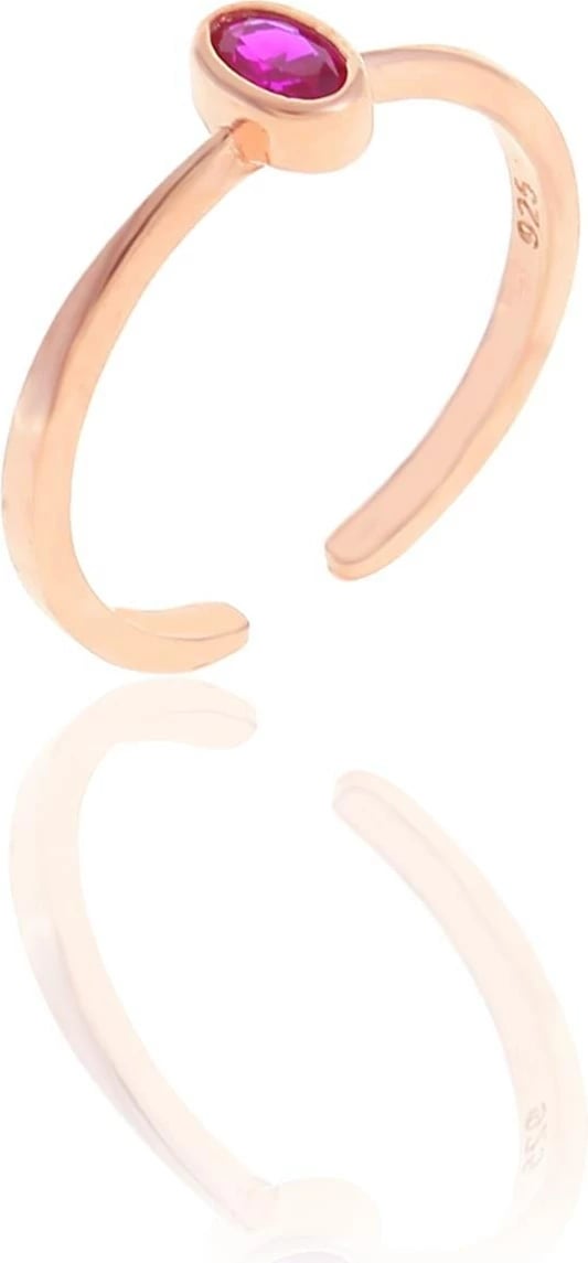 Unazë argjendi Jumeon, ngjyrë e kuqe dhe ari rozë, SGTL10161