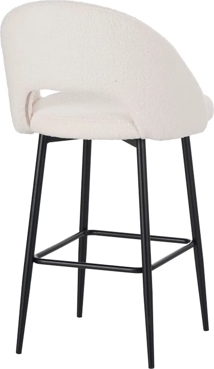 Karrige për bar Masebo, ngjyrë e bardhë, këmbë metalike të zeza, 48x52x97cm