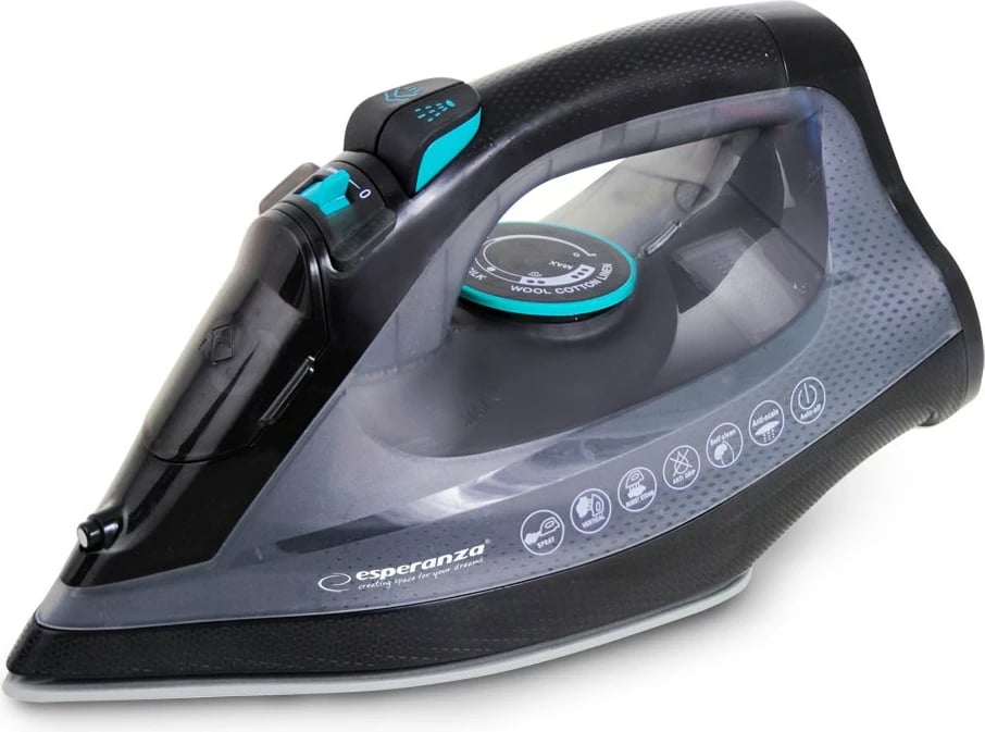 Hekur me avull Esperanza EHI010, 2600 W, pllaka qeramike, zi/gri