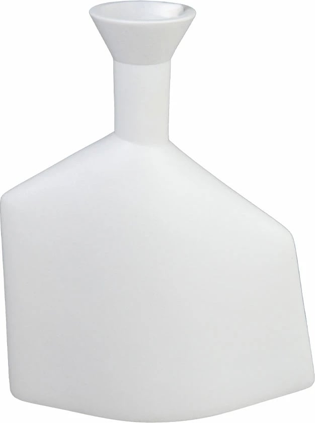 Vazo dekorative WAZOO, polirezine e bardhë, 20x7x25.5cm