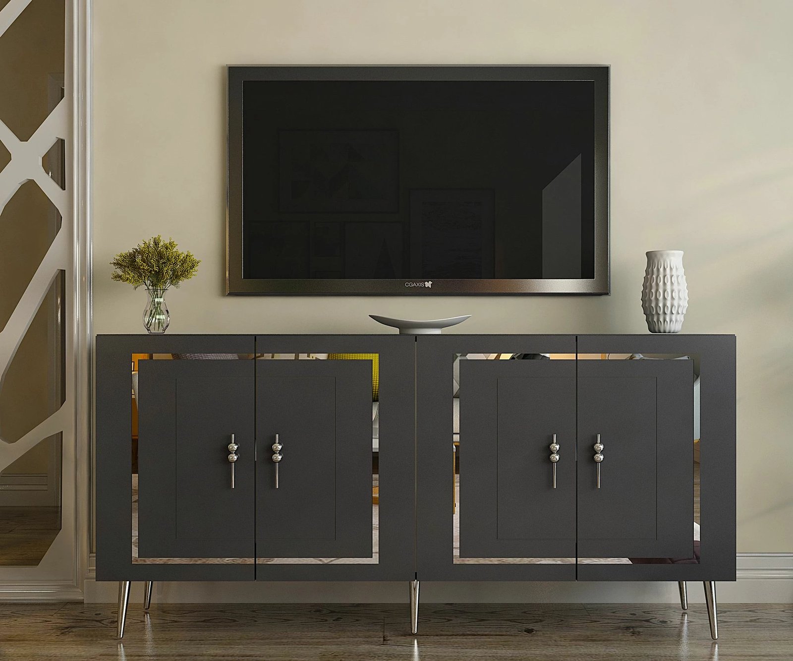 Konsol Skye Decor, Piero KB150, antracit, argjend