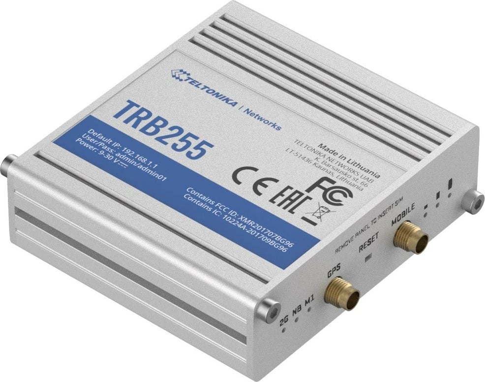 Gateway industrial LTE TELTONIKA TRB255, GSM/3G/4G, Ethernet, Alumini
