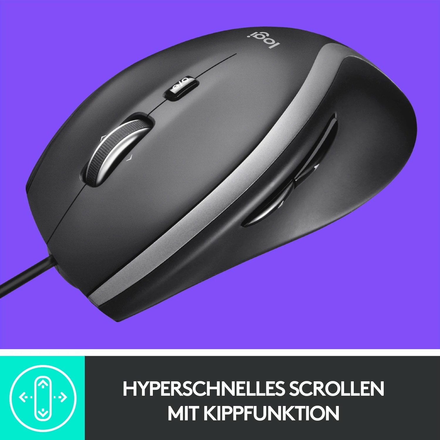 Maus Logitech M500, me kabllo, 4000 DPI, i zi
