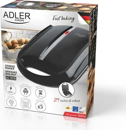 Toaster Adler AD 3039b, për biskota/arahide, 24 copë, E zezë