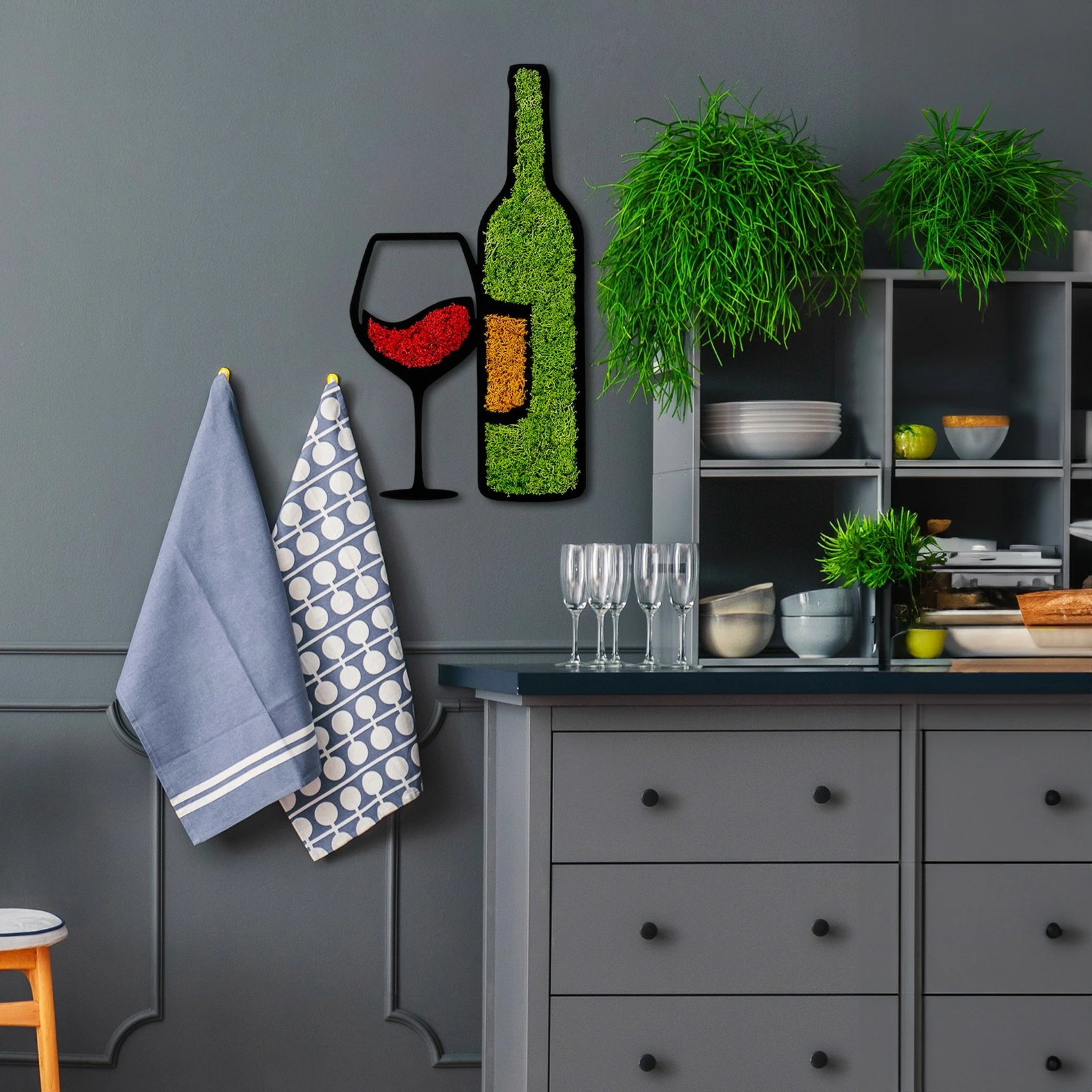 Aksesor dekorativ muri Wallity, myshk, motiv pije, 54x29cm