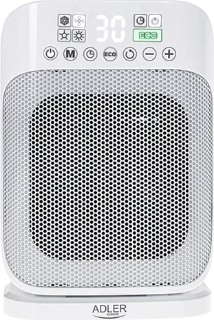 Ngrohës qeramik, Adler AD 7727, 1500W, ekran LCD, telekomandë, i bardhë