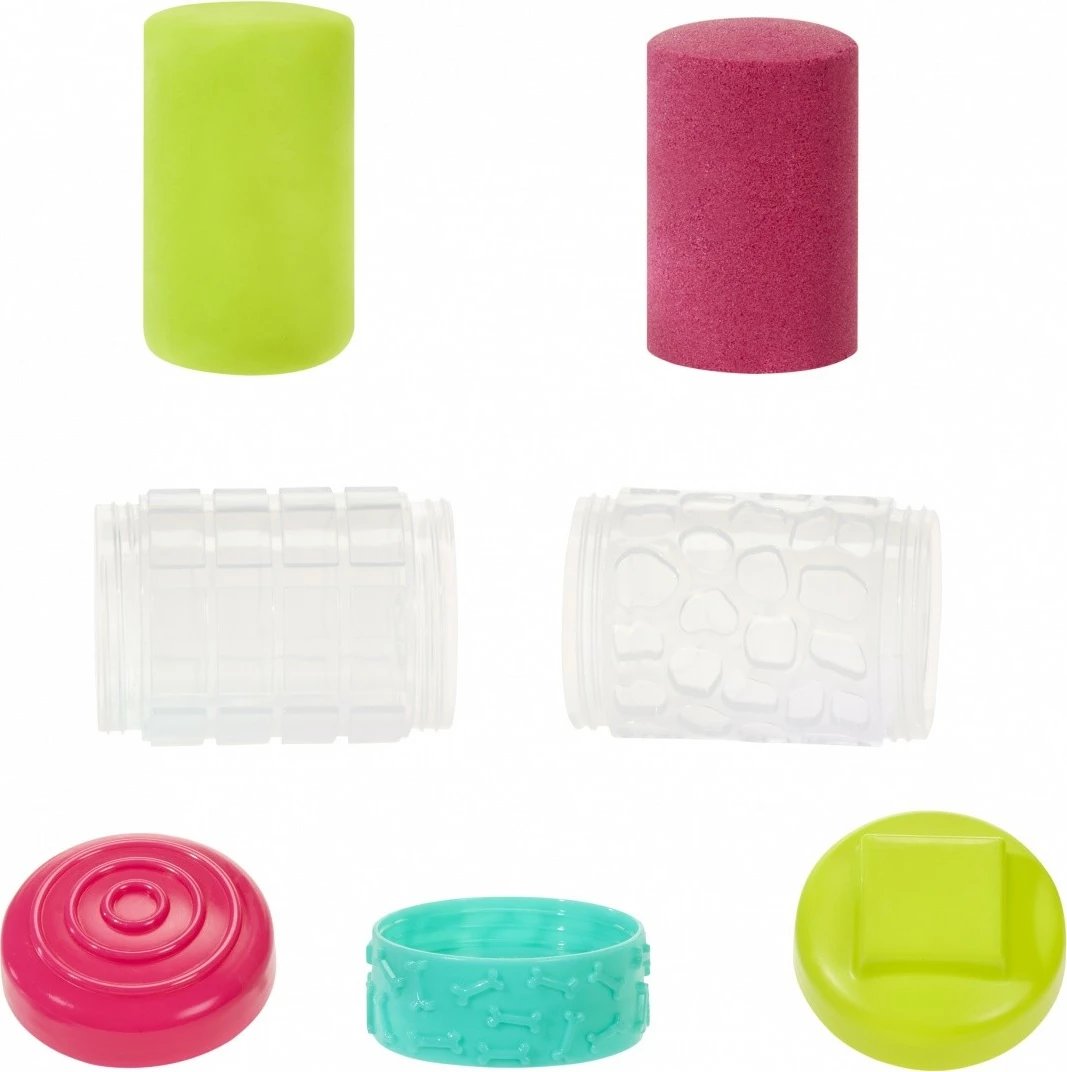 Set plastelinë dhe rërë kinetike MGA Wonder Factory Never Dry, lime dhe rozë