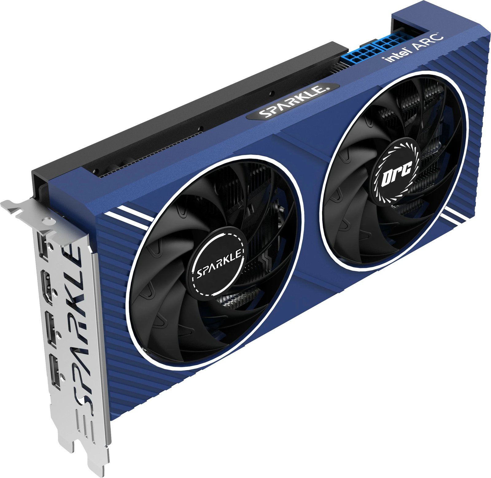 Kartelë grafike Sparkle Intel Arc A580 ORC OC Edition, 8 GB, GDDR6, PCI Express x16 4.0, Ngjyrë e zezë, blu, argjend