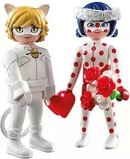 Set figurina Playmobil Miraculous 71865, Ladybug dhe Black Cat, 17 pjesë, Bardhë
