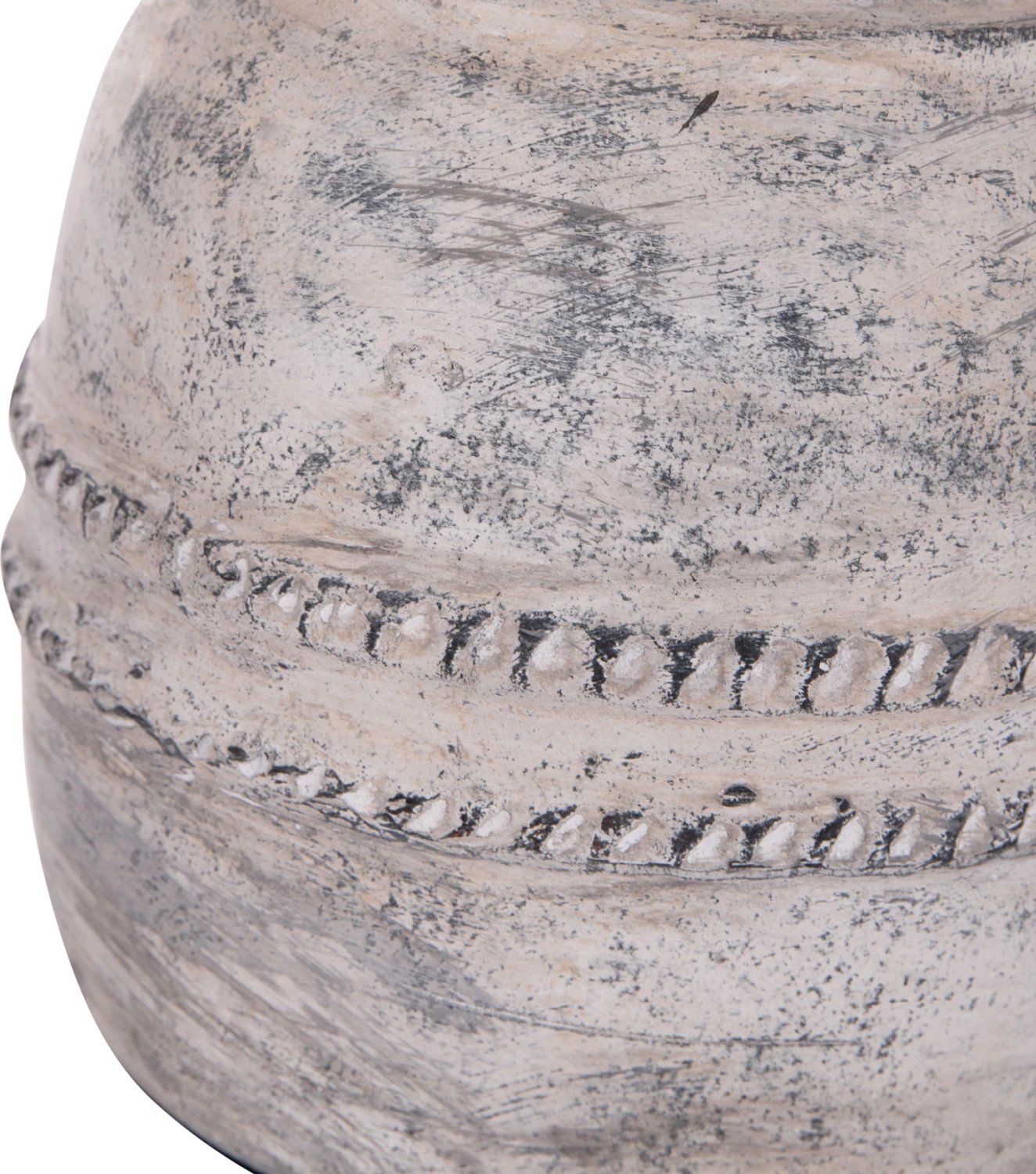 Vazo dekorative tavoline VERMO, terrakotë, ngjyrë gri e çelët, FH4393, 21x25cm