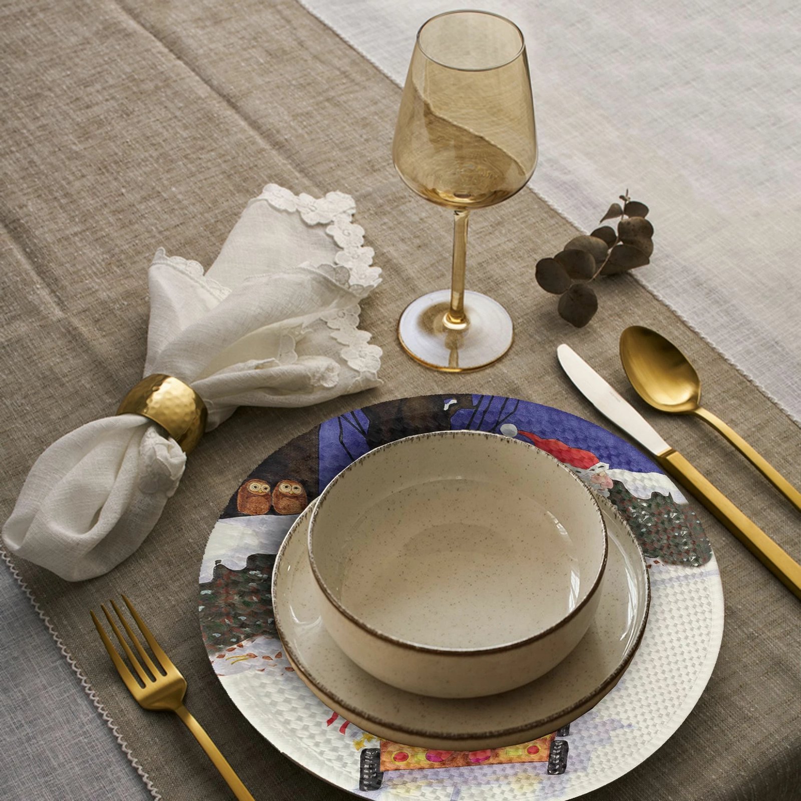 Nënshkopa tavoline, shumëngjyrëshe, Hermia Concept, 37cm (4 copë)