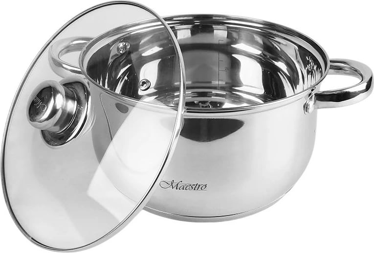 Set tenxheresh, Feel-Maestro MR-2020-6M, çelik inox, për të gjitha pianurat, 18/20/22 cm, argjendtë, set 6 copë