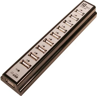 Hub USB LogiLink UA0096, 10 porta, aktiv, USB 2.0, i zi/gri