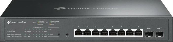 Switch TP-Link Omada 10-Port Gigabit Smart, 8-Port PoE+, Managed, Rack mounting, 1U