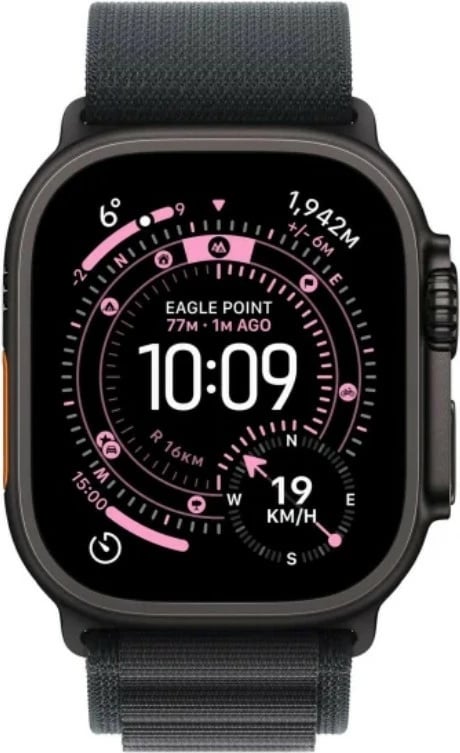 Smartwatch Apple Watch Ultra 3, 49 mm titani, GPS + Cellular, Alpine band, E zezë | M