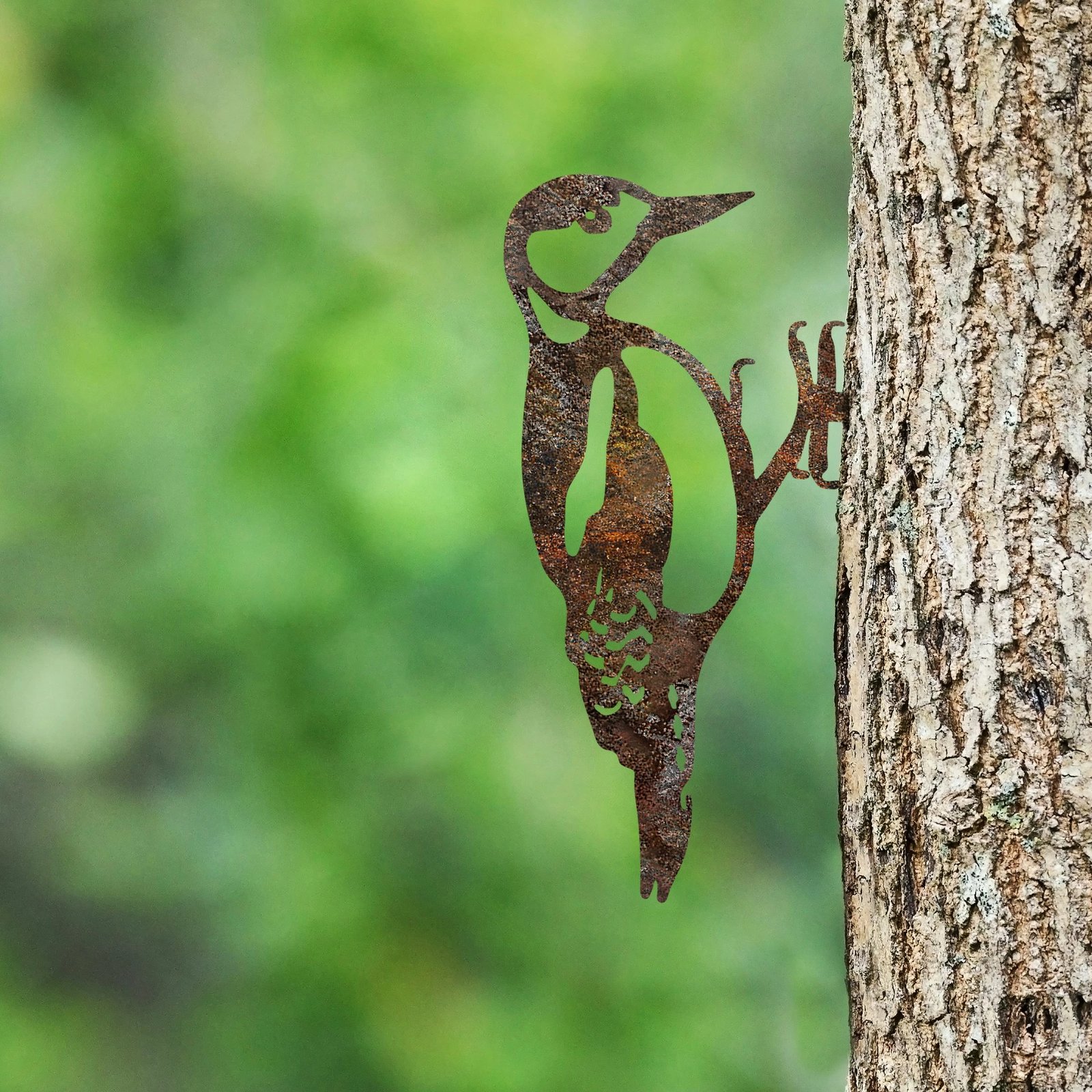 Objekt dekorativ për kopsht, zog në degë, ngjyrë kafe, Aberto Design, 18x30cm