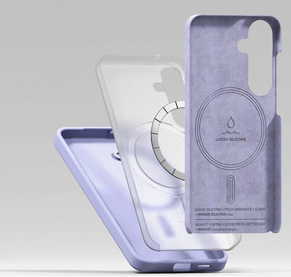 Mbështjellës Ringke Silicone MagSafe për Samsung Galaxy S25+, Violet