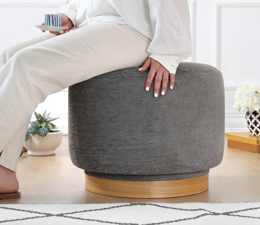 Puf Atelier del Sofa, rrotullues, ngjyrë gri