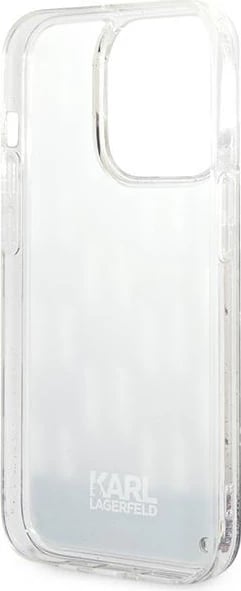 Mbështjellës Karl Lagerfeld KLHCP14XLMNMS për iPhone 14 Pro Max 6.7", hardcase, Liquid Glitter Monogram, argjendtë
