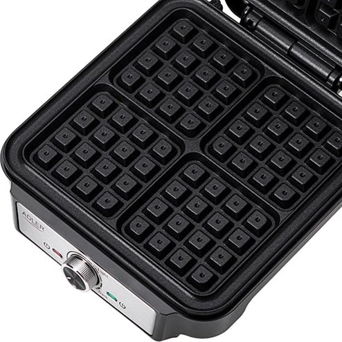 Pjekës vaflesh Adler AD 3083 4x10x10 cm 1800 W argjendtë/zi