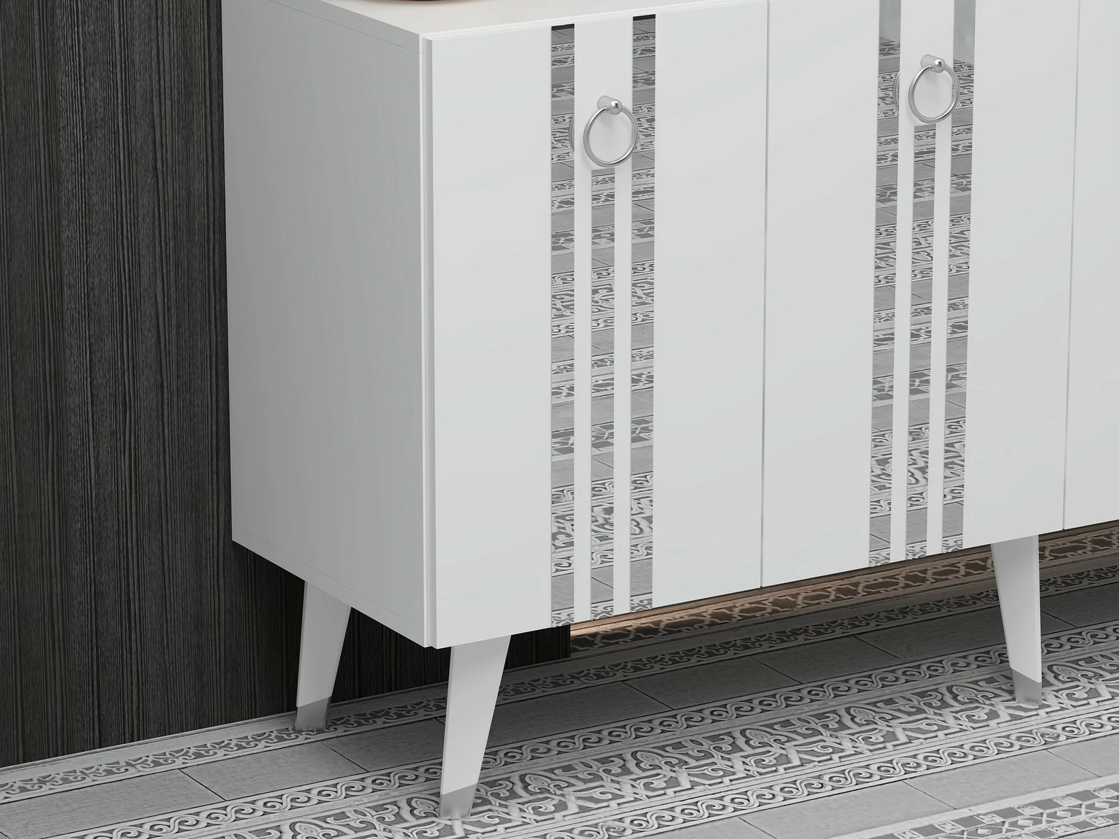 Konsolë Hanah Home, Isil, e bardhë, argjendtë