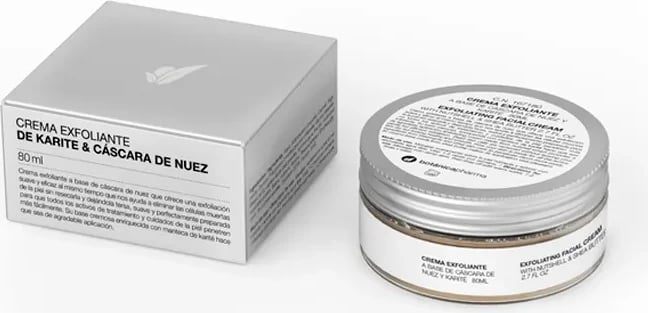 Krem eksfoliues fytyre uniseks Botánicapharma me lëvozhgë arre dhe gjalpë shea 80ml