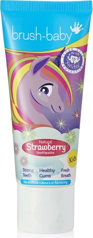 Pasta për dhëmbë për fëmijë Brush-Baby Unicorn luleshtrydhe 50ml