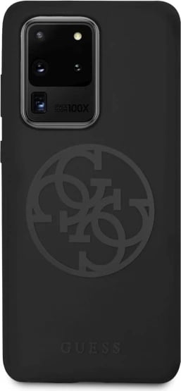 Mbështjellës Guess GUHCS69LS4GBK për Samsung Galaxy S20 Ultra, silikon, i zi