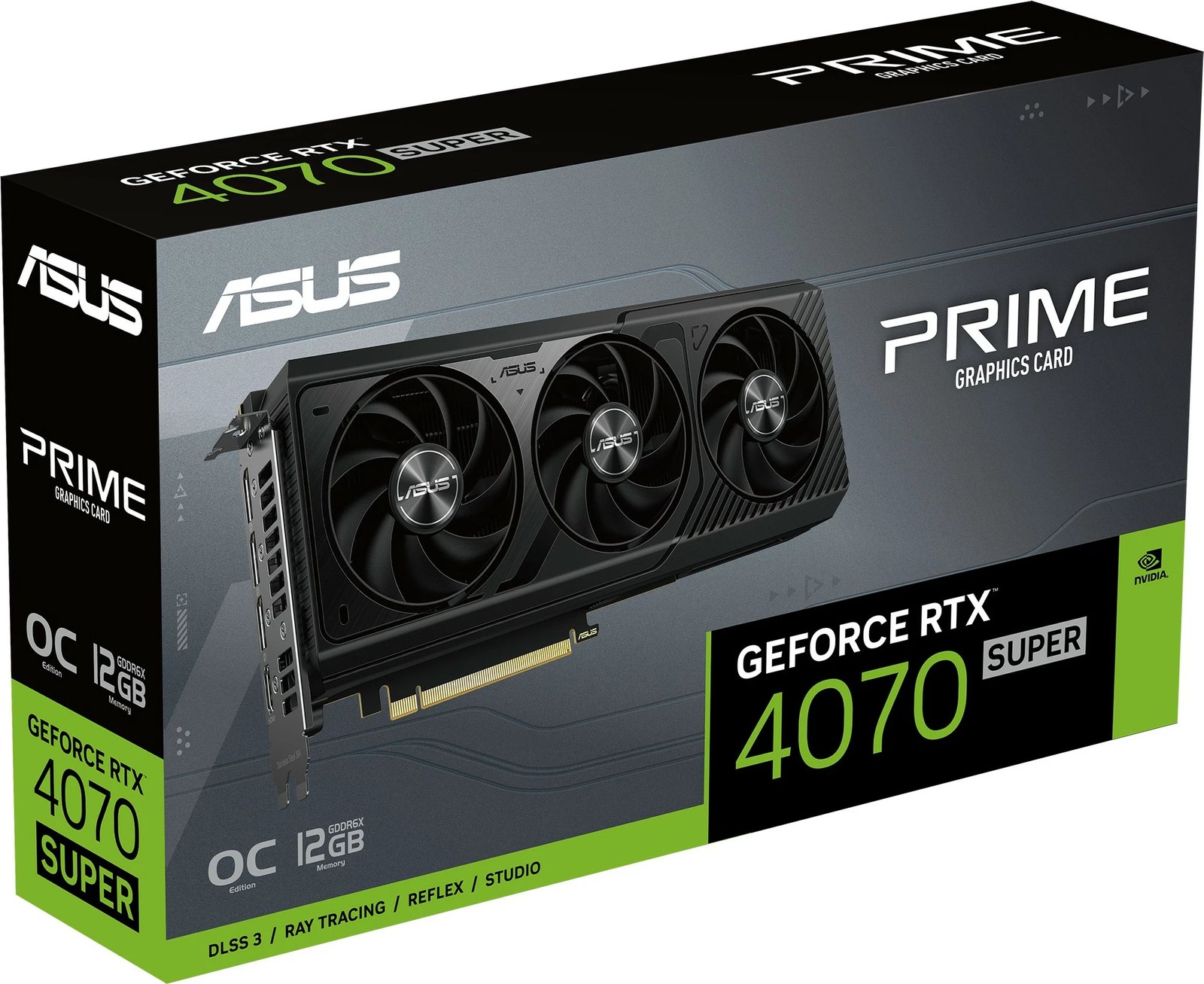 Kartelë grafike ASUS Prime RTX4070S-O12G, GeForce RTX 4070 SUPER, 12 GB, GDDR6X, PCI Express 4.0, e zezë