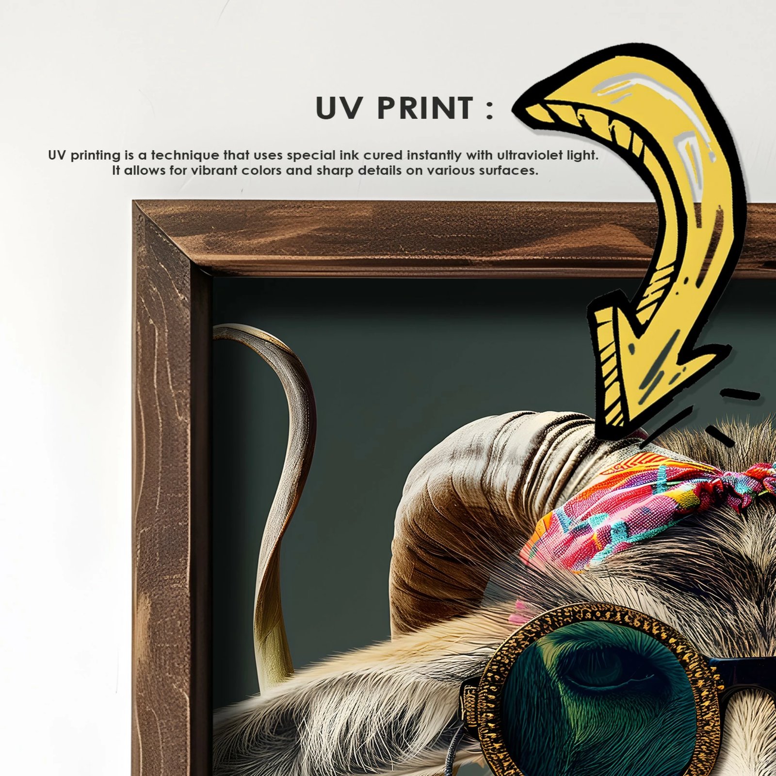 Pikturë dekorative me kornizë MDF, shumëngjyrëshe, Wallity GE054-L