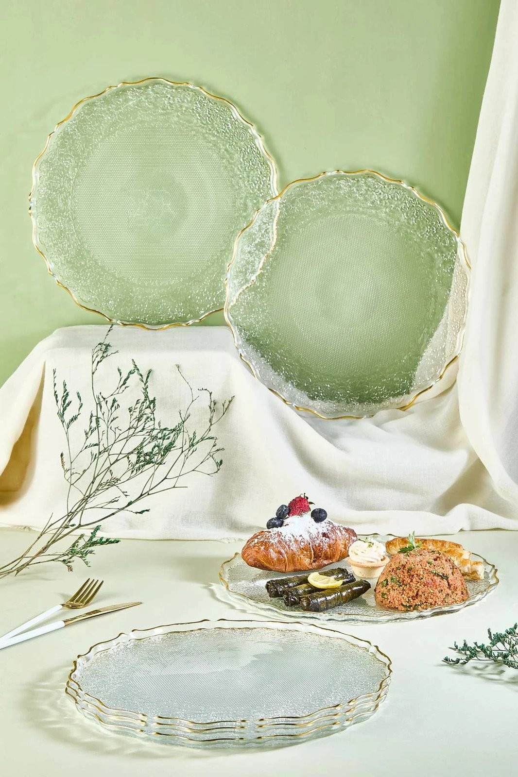 Set pjatash prej qelqi, transparent, 6 copë, Hermia Concept, Goblen6