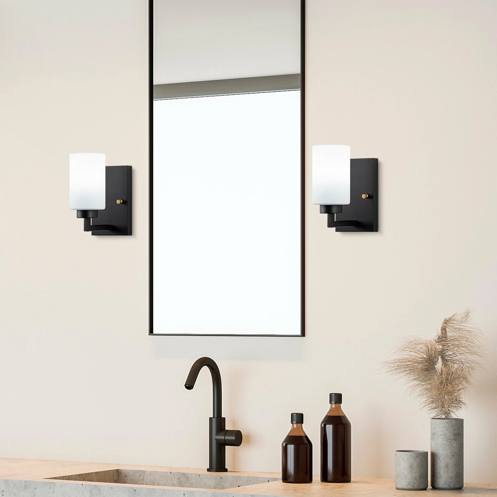 Llambë muri Opviq, Hania - 13176, e zezë dhe e bardhë