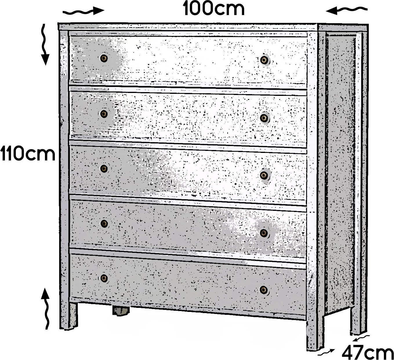 Komodë Hanah Home, Rio, e bardhë