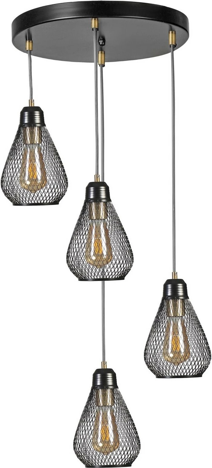 Llambë tavani Opviq, Armut 4-sh, tepsi, e zezë, ari