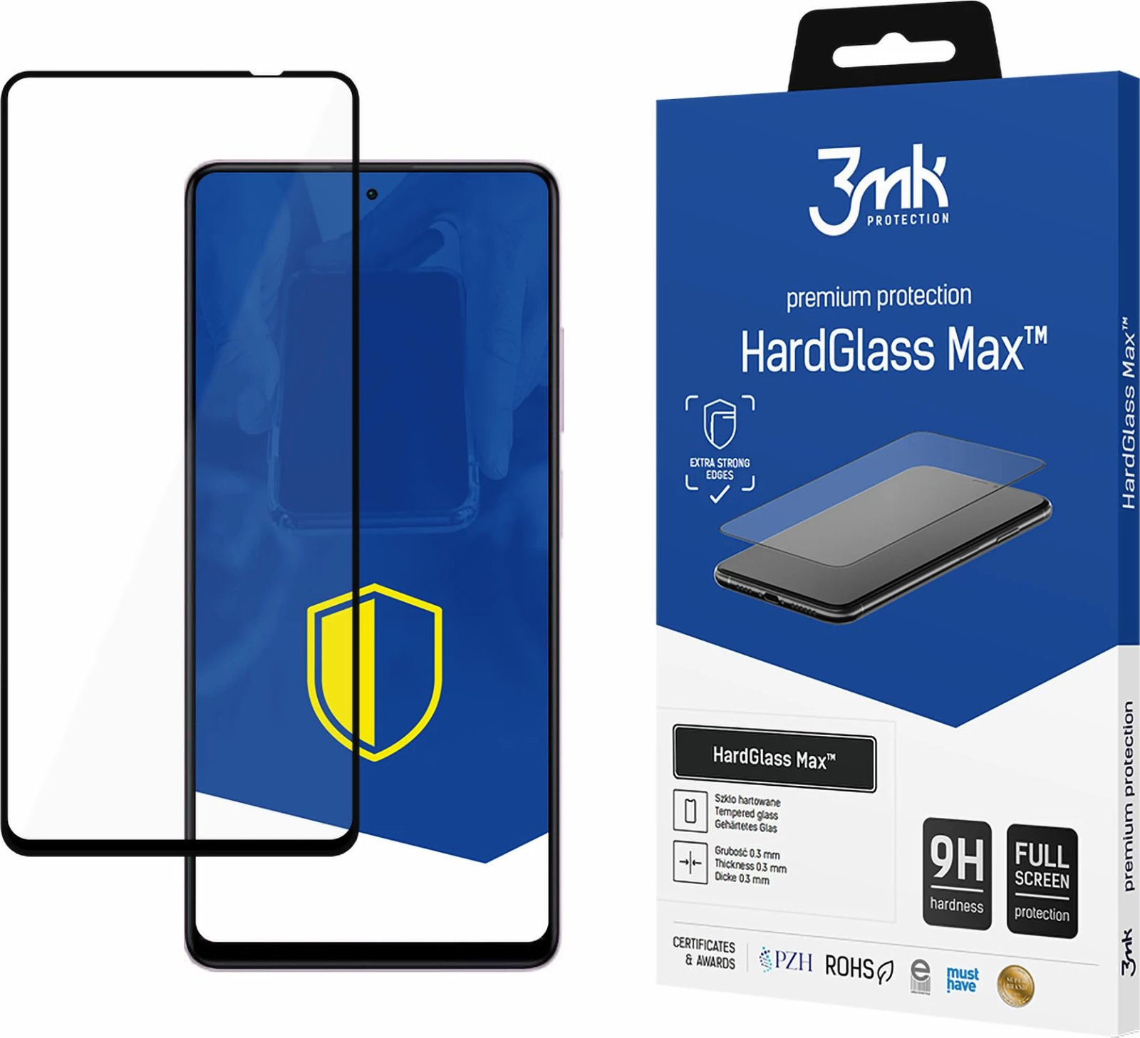 Xham i temperuar 3mk HardGlass Max për Xiaomi Redmi Note 12 Pro+ / Note 12 Pro, 9H, i zi