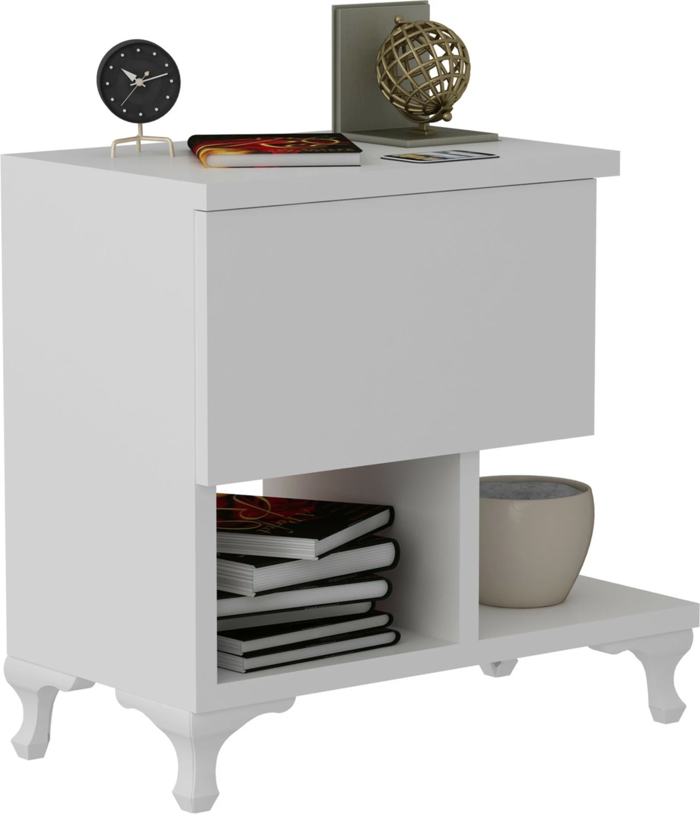 Komodinë Hanah Home, ngjyrë e bardhë, Cast