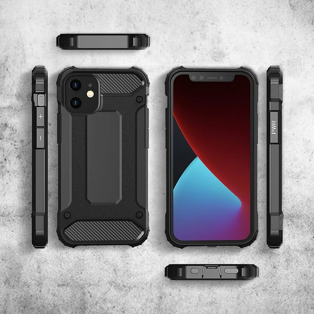 Mbështjellës Hybrid Armor Hurtel për iPhone 12 Pro Max, i zi