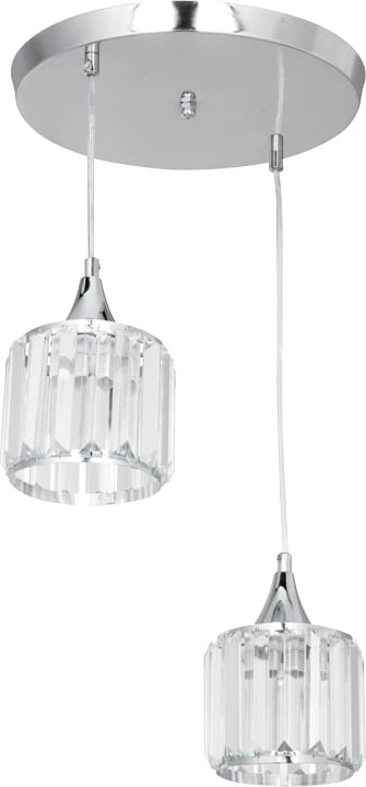 Llambë tavani PWL-1025, metal krom, xham, 30x70cm