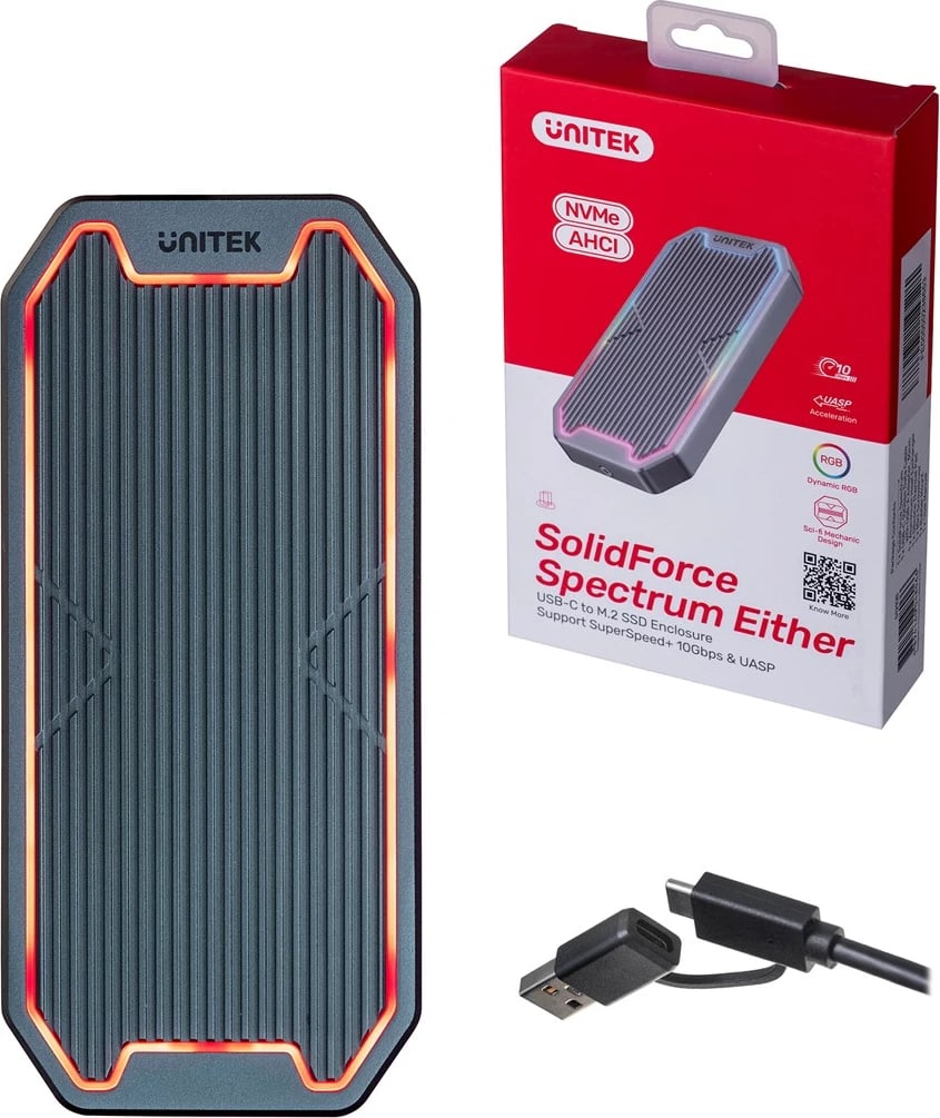 UNITEK M.2 NVME/SATA ENCLOSURE, USB-C