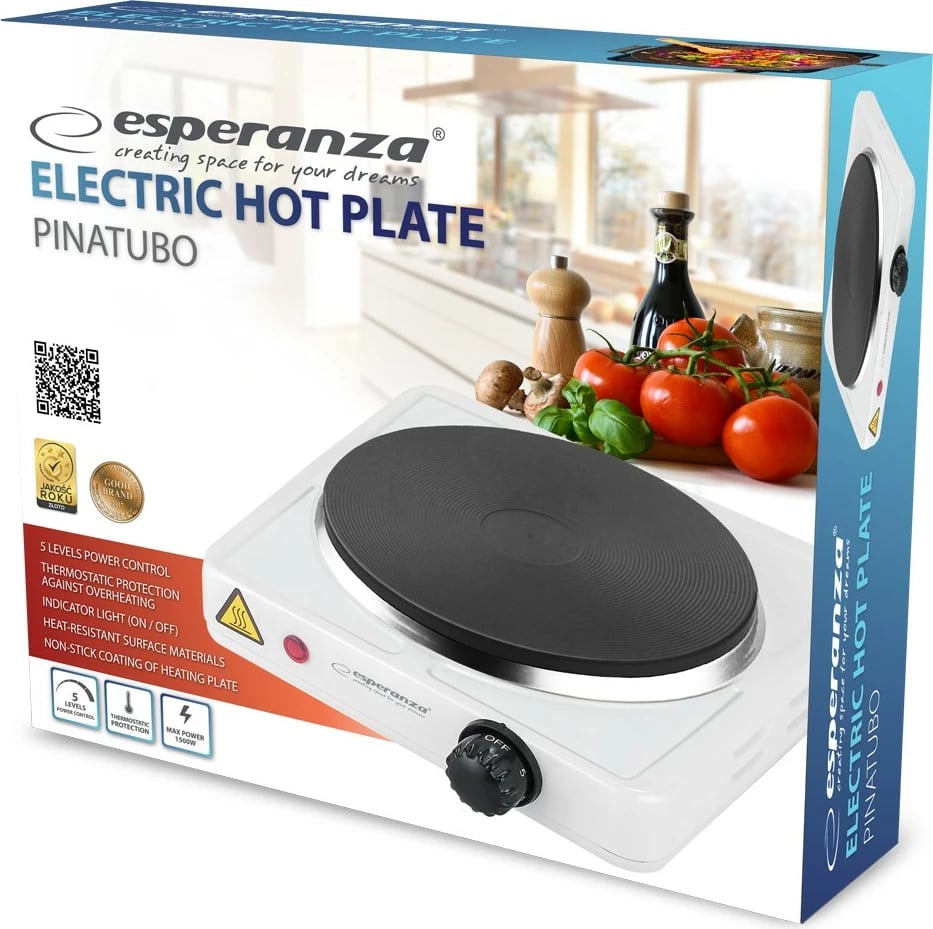 Sobë elektrike Esperanza PINATUBO EKH002W, 1500W, e bardhë