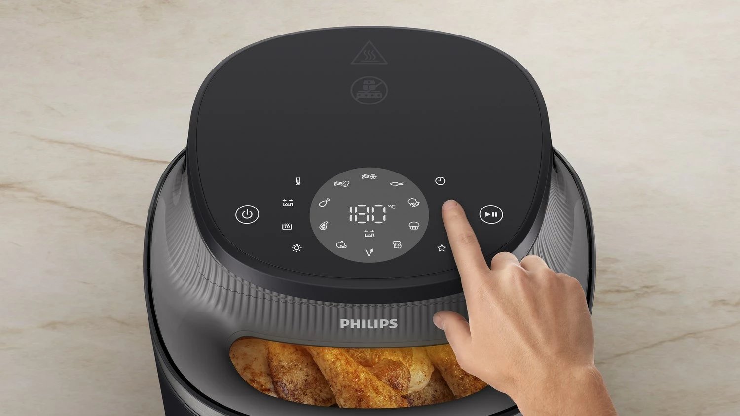 Fritezë me ajër të nxehtë Philips 3000 series NA332/00, 6.2 L, 1700 W, E zezë